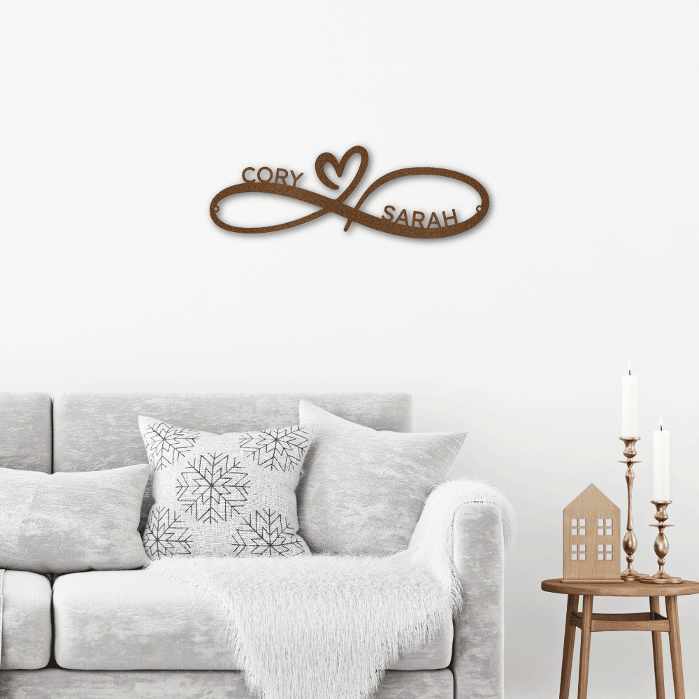Jewelry Copper / 18 Infinity Couples Monogram - Steel Sign