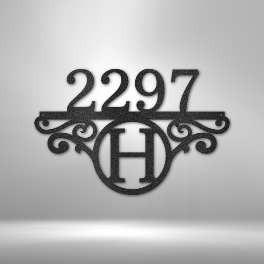 Jewelry Black / 15 Initial Address Name - Steel Sign