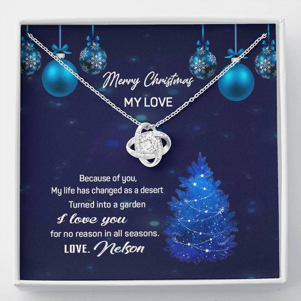 Jewelry "Merry Christmas My Love" Customized Knot Pendant