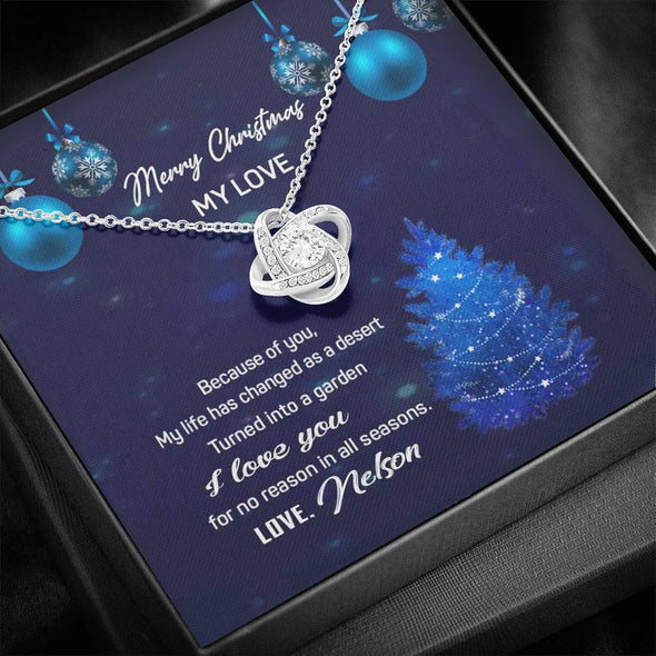 Jewelry "Merry Christmas My Love" Customized Knot Pendant