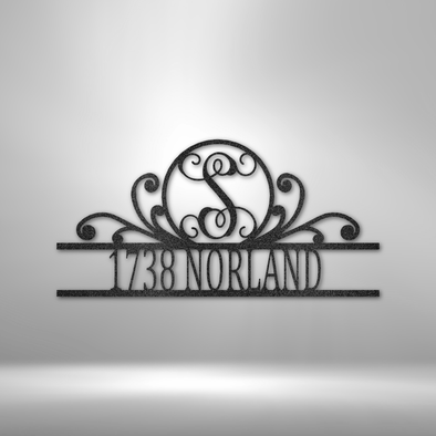 Jewelry Black / 15 Scroll Family Name - Steel Sign