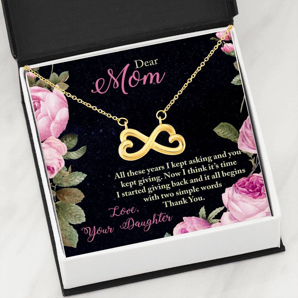 "Thank You Mom For Everything You Gave Me" Necklace For Mom