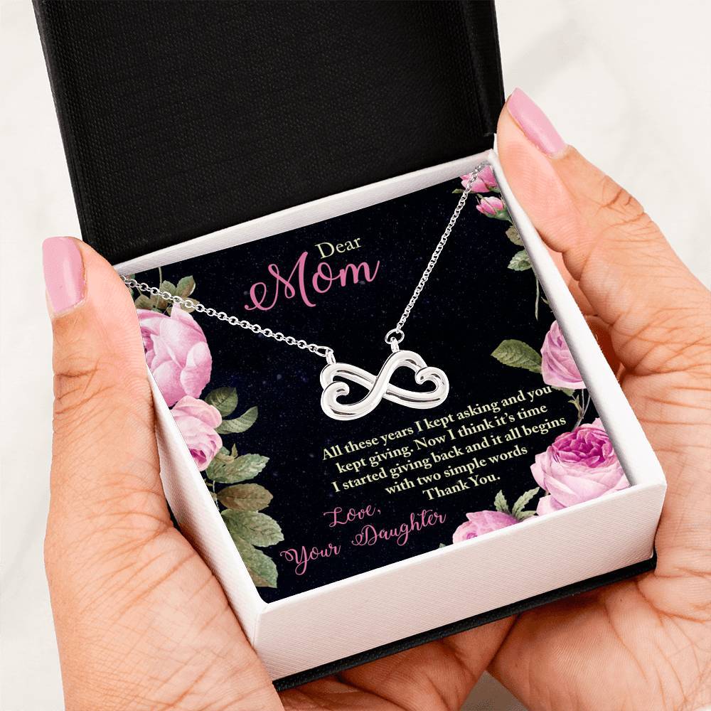 "Thank You Mom For Everything You Gave Me" Necklace For Mom