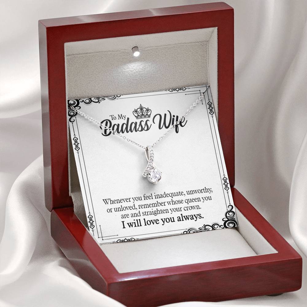 Jewelry "To My Badass Wife" Alluring Beauty Silver Pendant