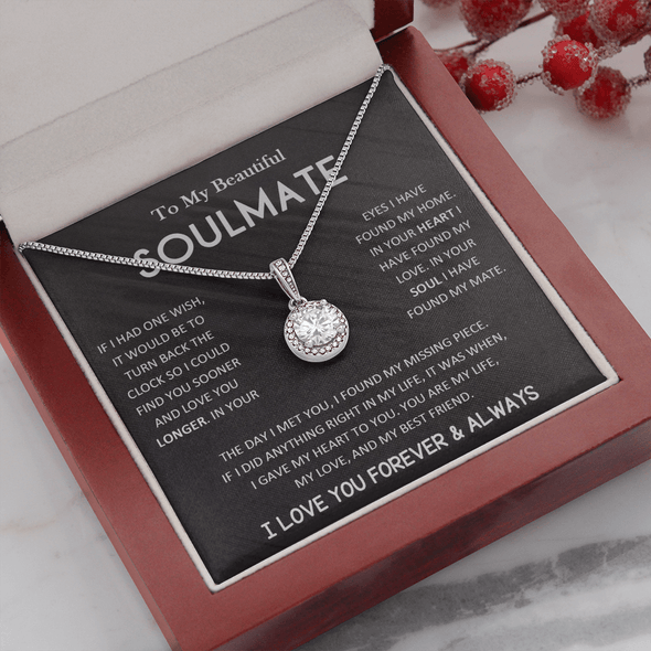 Jewelry Mahogany Style Luxury Box To My Beautiful Soulmate I Love You Forever & Always Eternal Hope Pendant