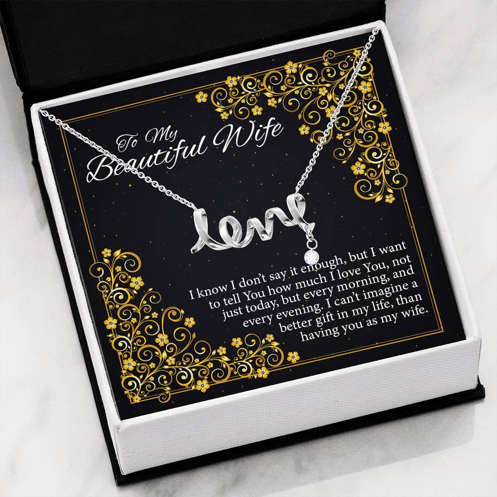 To My Beautiful Wife - Adorable Love Necklace Gift For Wife