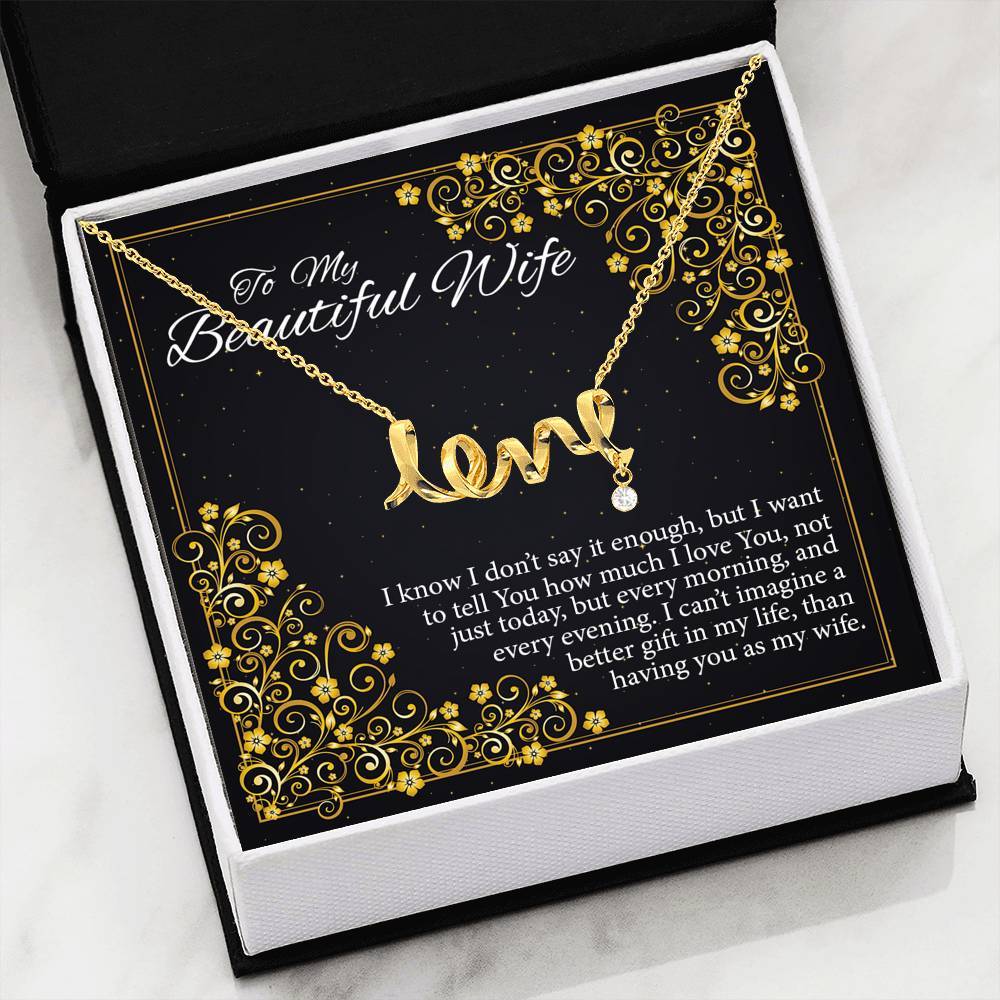 To My Beautiful Wife - Adorable Love Necklace Gift For Wife