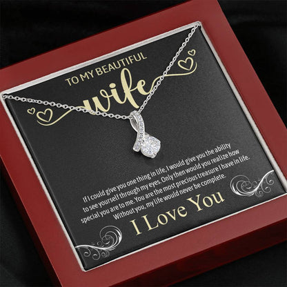 Jewelry Mahogany Style Luxury Box To My Beautiful Wife I Love You Alluring Beauty Necklace