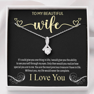 Jewelry Standard Box To My Beautiful Wife I Love You Alluring Beauty Necklace
