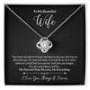 Jewelry 14K White Gold Finish / Standard Box To My Beautiful Wife Love Knot Necklace With You Are and Always Will My One and Only Message Card