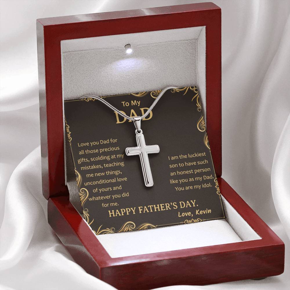 Jewelry To My Dad Artisan Crafted Necklace, Customized Necklace For Father's Day, Silver Necklace For Dad From Son
