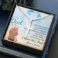 Jewelry To My Dad, I am The Luckiest Daughter, Custom Cross Necklace, Anniversary, Christmas, Gift Ideas For Him, Silver Necklace With Message Card, Happy Father's Day