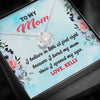 Jewelry "To My Mom I Love You" Customized Pendant