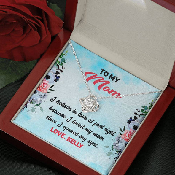 Jewelry Mahogany Style Luxury Box "To My Mom I Love You" Customized Pendant