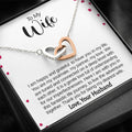To My Wife, Interlocking Hearts Necklace With Message Card