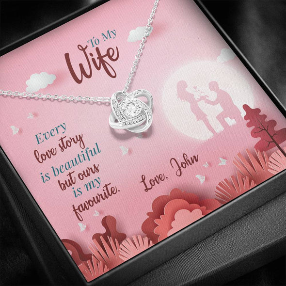 Jewelry 14K White Gold Finish To My Wife Our Love Story Is My Favorite
