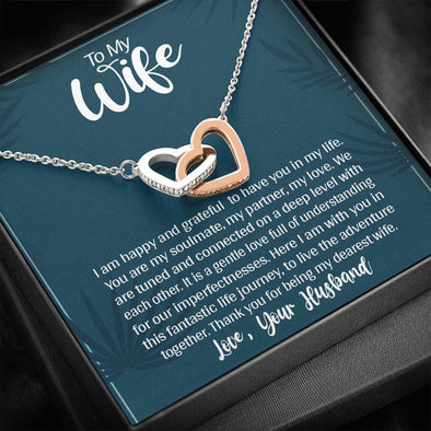 Jewelry Standard Box To My Wife Two Heart Necklace With Message Card