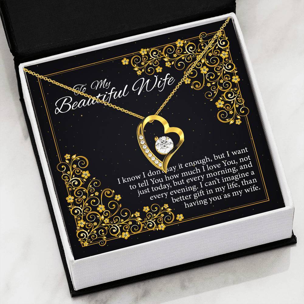 "To My Wife You Are The Best Gift Of My Life " Heart Pendant With Message Card