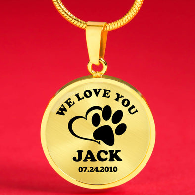 We Love You Dog Customized Necklace