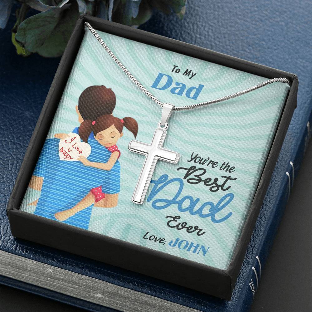 Jewelry You're The Best Dad Ever Customized Artisan Necklace, Gift For Daddy, Necklace For Him, Artisan Necklace With Beautiful Quote