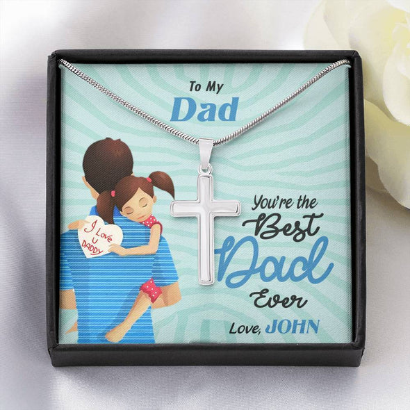 Jewelry Standard Box You're The Best Dad Ever Customized Artisan Necklace, Gift For Daddy, Necklace For Him, Artisan Necklace With Beautiful Quote