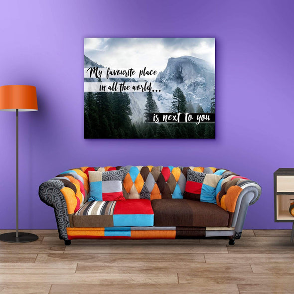"My Favorite Place Is Next To You" Love Wall Canvas