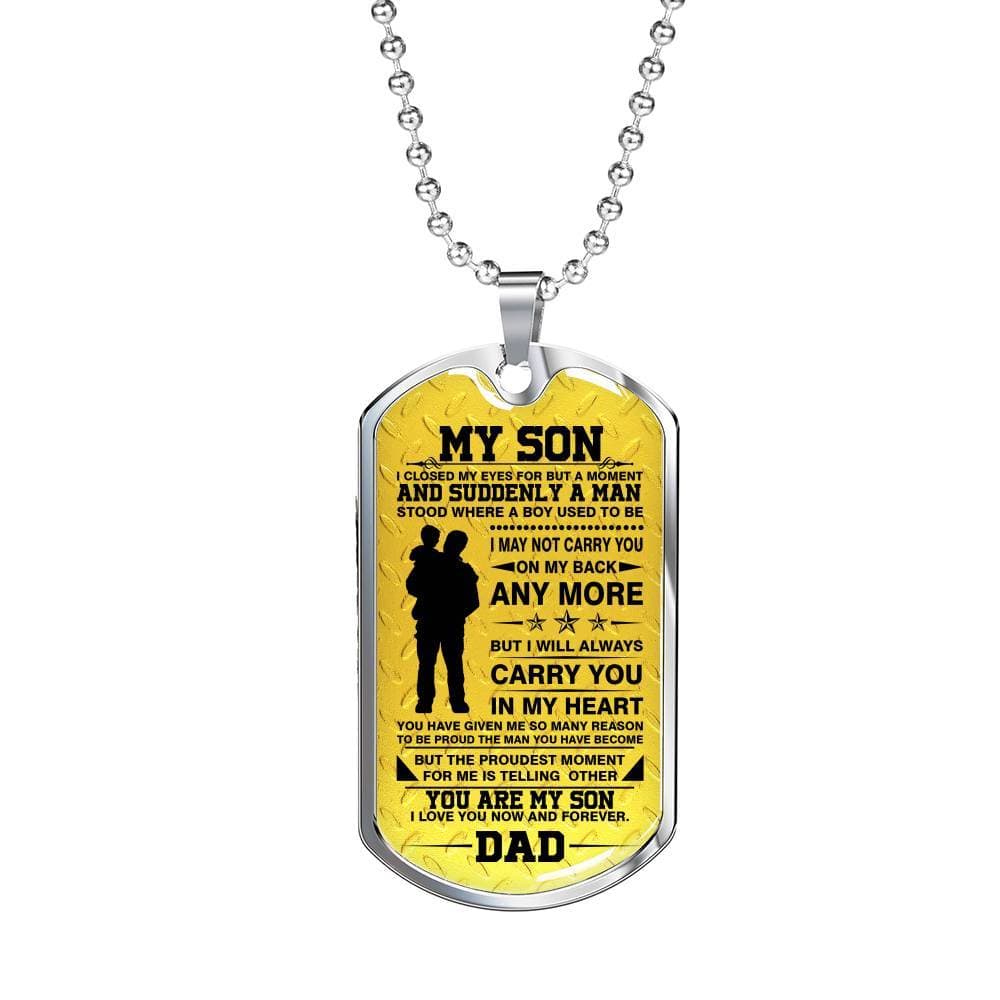 "You Are My Son Love You Forever" Military Necklace