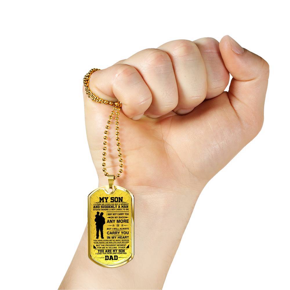 "You Are My Son Love You Forever" Military Necklace