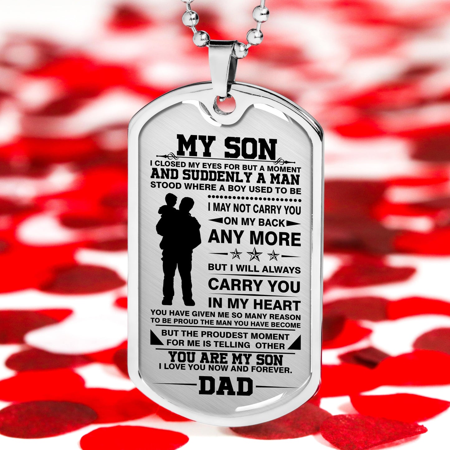 "You Are My Son Love You Forever" Military Necklace
