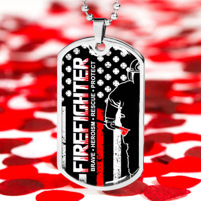 Fire Fighter Military Necklace