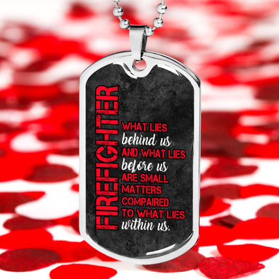 Luxury Military Fire Fighter Necklace With Engraving