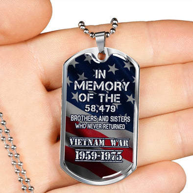 Military Necklace In Memory Of Vintage War