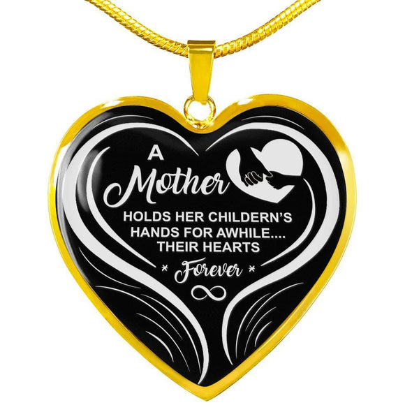 A Mother Hold Her Children's Hand Necklace