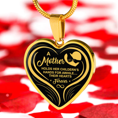 A Mother Hold Her Children's Hand Necklace