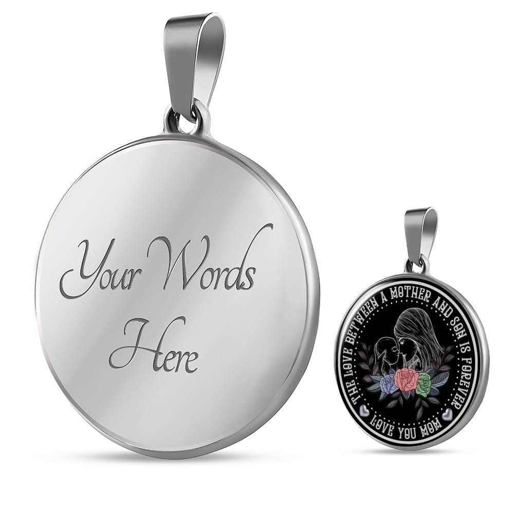 Love You Mom Silver Pendant