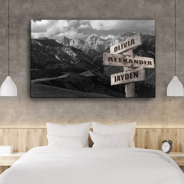 Mountain View Customized Canvas With Multi Names