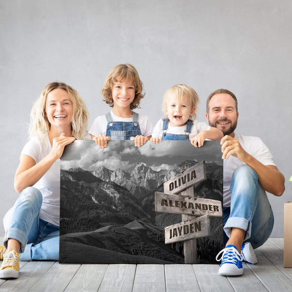 Mountain View Customized Canvas With Multi Names