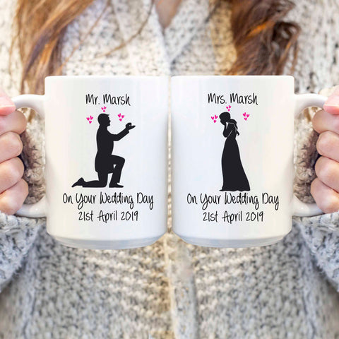 Mr & Mrs Customized Wedding Couple Coffee Mug