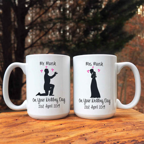 Mr & Mrs Customized Wedding Couple Coffee Mug