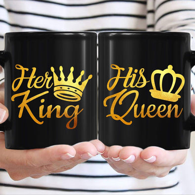 Mugs 11 Oz Black King And Queen Coffee Mugs For Couples