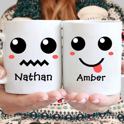 Mugs Cute Kawaii Emoji Couples Ceramic Mugs