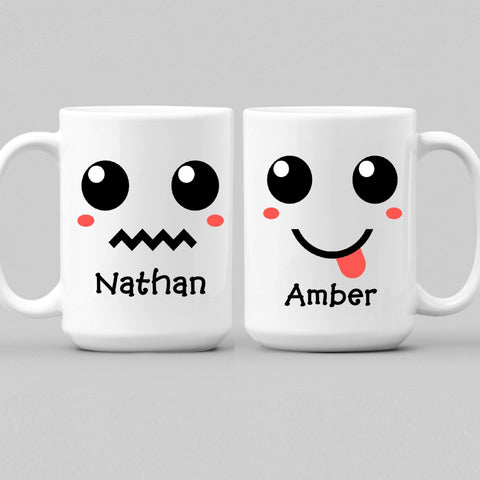 Mugs Cute Kawaii Emoji Couples Ceramic Mugs