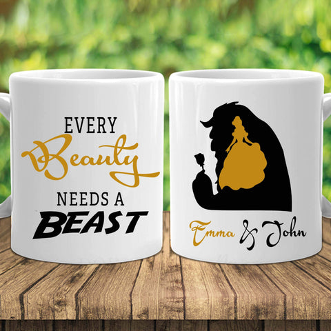 Mugs Every Beauty Needs A Beast Customized Couple Mug