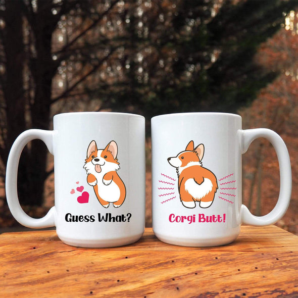 Mugs Guess What Corgi Butt Couples Coffee Mug