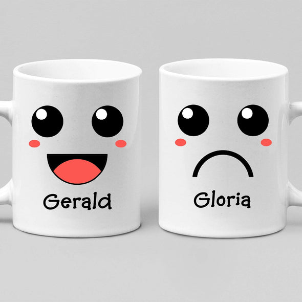 Mugs Happy And Sad Emoji Ceramic Mug For Couples