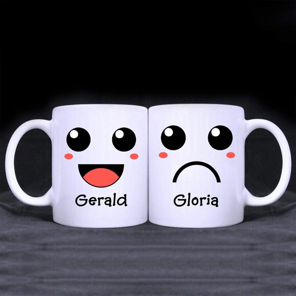 Mugs Happy And Sad Emoji Ceramic Mug For Couples