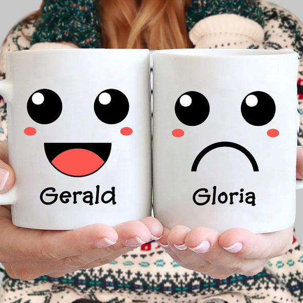 Mugs Happy And Sad Emoji Ceramic Mug For Couples