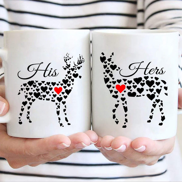 Mugs 11 Oz His & Her Deer Couples Coffee Mug