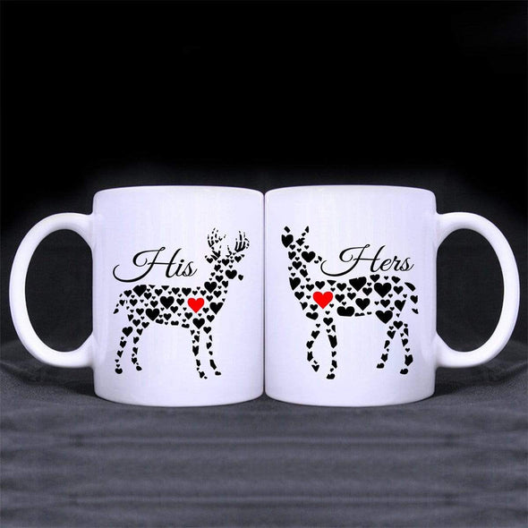 Mugs His & Her Deer Couples Coffee Mug