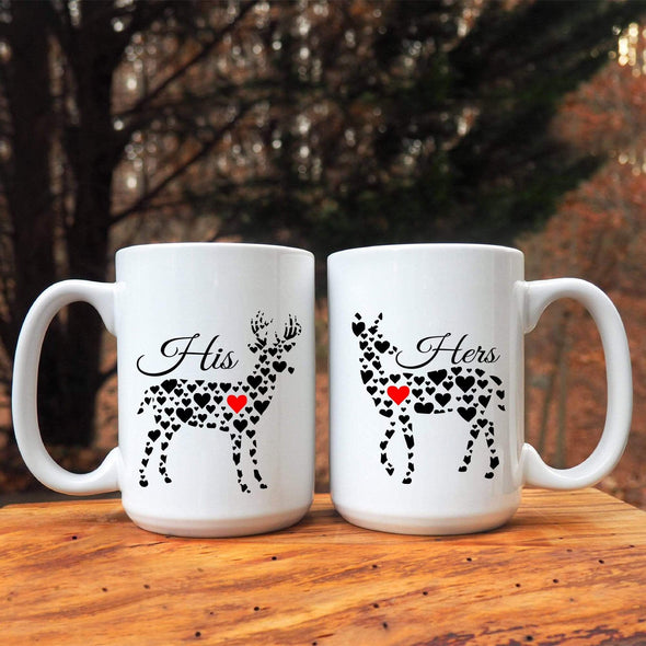 Mugs His & Her Deer Couples Coffee Mug